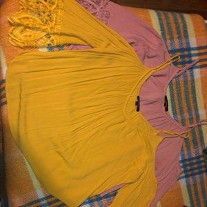 2 cold shoulder blouses